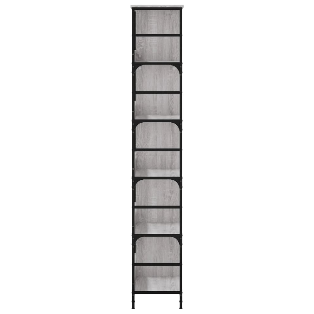vidaXL Βιβλιοθήκη Γκρι Sonoma 78,5x33x188,5 εκ. Επεξεργασμένο Ξύλο
