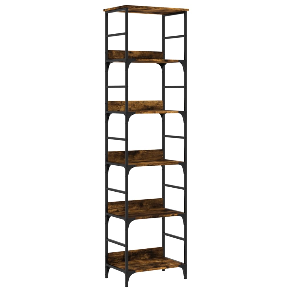 vidaXL Βιβλιοθήκη Καπνιστή Δρυς 50x33x188,5 εκ. Επεξεργασμένο Ξύλο