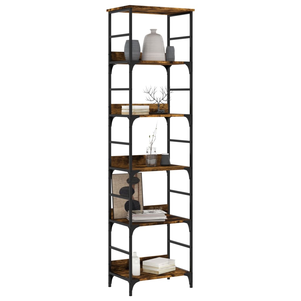 vidaXL Βιβλιοθήκη Καπνιστή Δρυς 50x33x188,5 εκ. Επεξεργασμένο Ξύλο