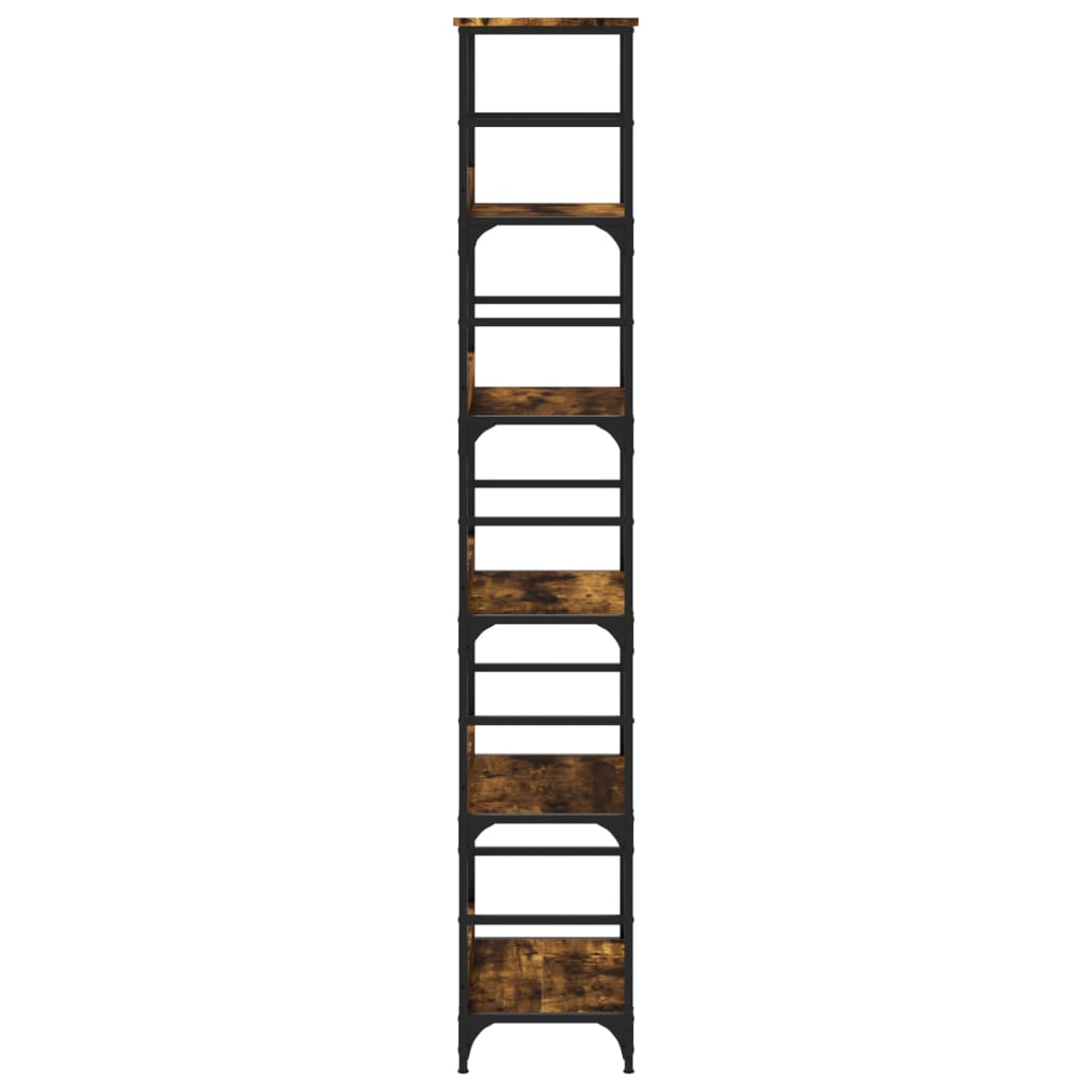 vidaXL Βιβλιοθήκη Καπνιστή Δρυς 50x33x188,5 εκ. Επεξεργασμένο Ξύλο