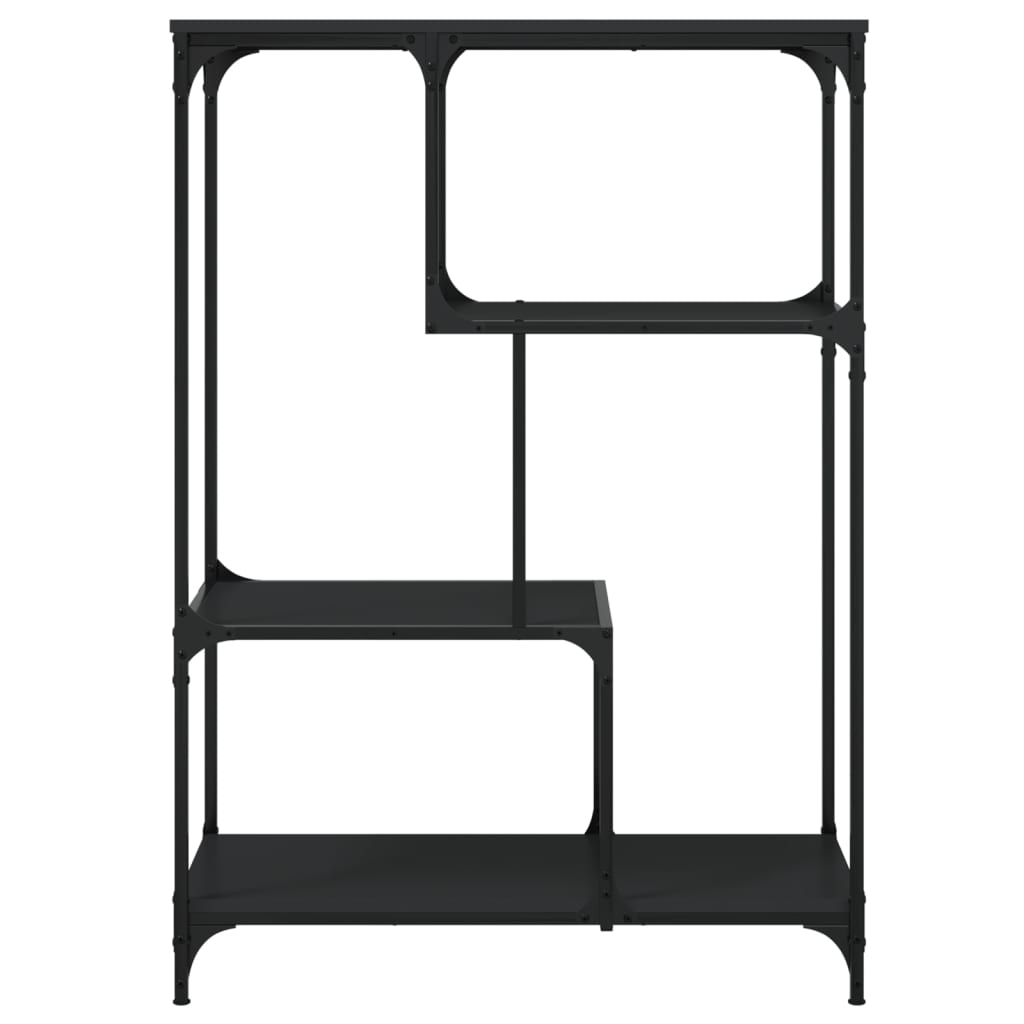 vidaXL Βιβλιοθήκη Μαύρη 81x36x115 εκ. Επεξεργασμένο Ξύλο / Ατσάλι