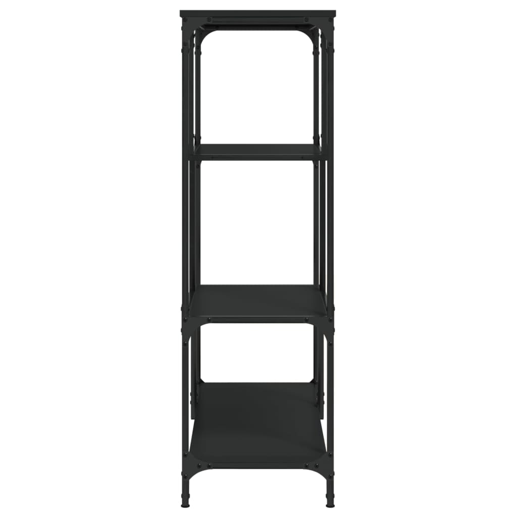 vidaXL Βιβλιοθήκη Μαύρη 81x36x115 εκ. Επεξεργασμένο Ξύλο / Ατσάλι