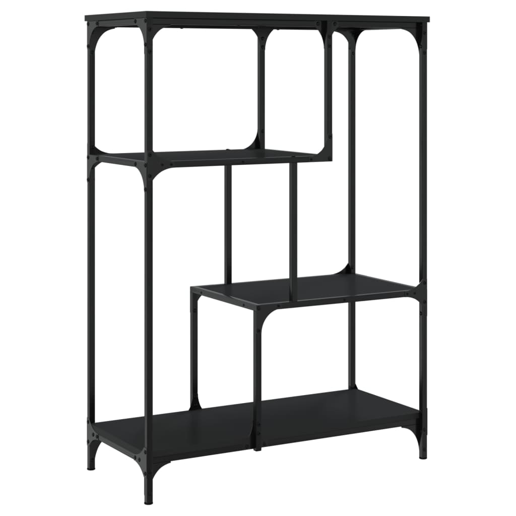 vidaXL Βιβλιοθήκη Μαύρη 81x36x115 εκ. Επεξεργασμένο Ξύλο / Ατσάλι