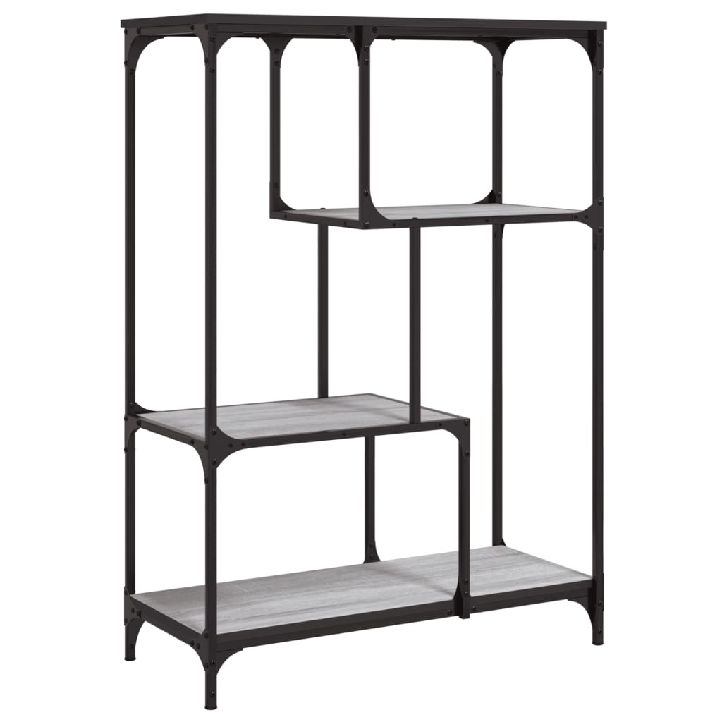 vidaXL Βιβλιοθήκη Γκρι Sonoma 81 x 36 x 115 εκ. Επεξεργ. Ξύλο / Ατσάλι
