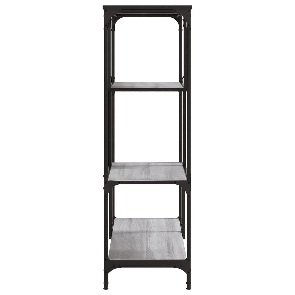 vidaXL Βιβλιοθήκη Γκρι Sonoma 81 x 36 x 115 εκ. Επεξεργ. Ξύλο / Ατσάλι