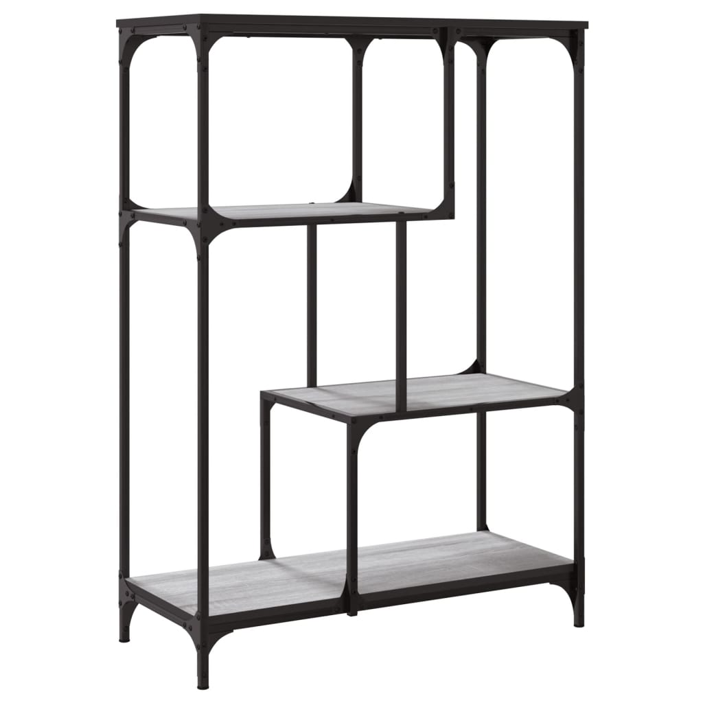 vidaXL Βιβλιοθήκη Γκρι Sonoma 81 x 36 x 115 εκ. Επεξεργ. Ξύλο / Ατσάλι