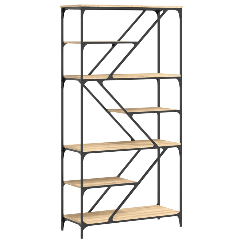 vidaXL Βιβλιοθήκη Sonoma Δρυς 91 x 36 x 176 εκ. Επεξεργ. Ξύλο / Ατσάλι