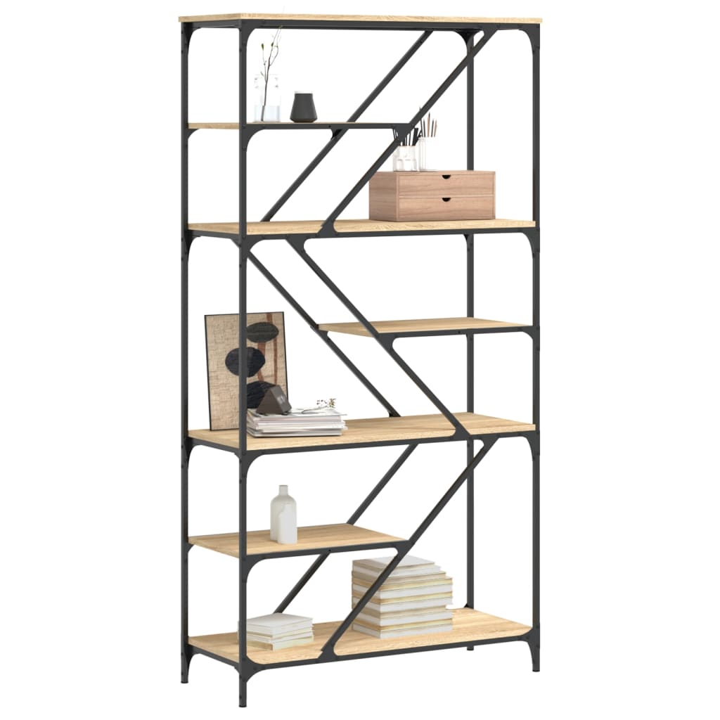 vidaXL Βιβλιοθήκη Sonoma Δρυς 91 x 36 x 176 εκ. Επεξεργ. Ξύλο / Ατσάλι