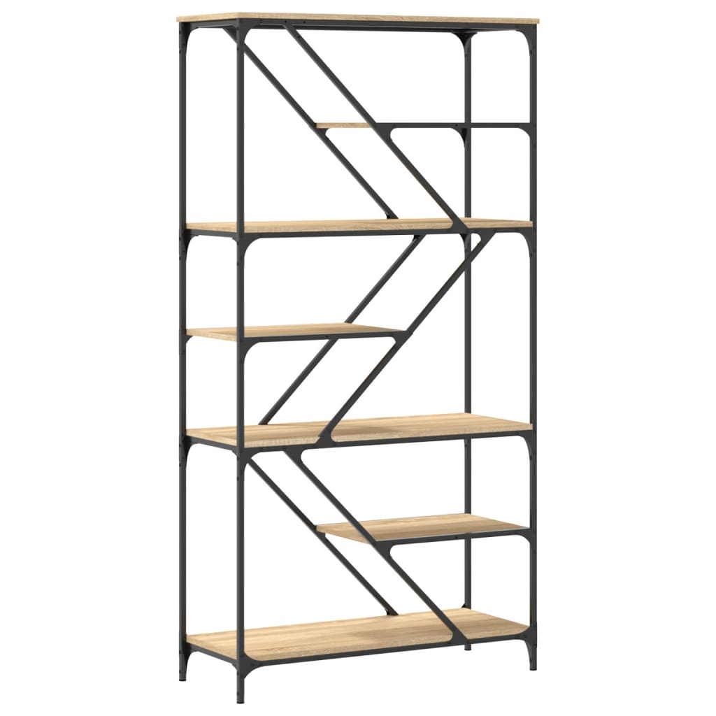 vidaXL Βιβλιοθήκη Sonoma Δρυς 91 x 36 x 176 εκ. Επεξεργ. Ξύλο / Ατσάλι