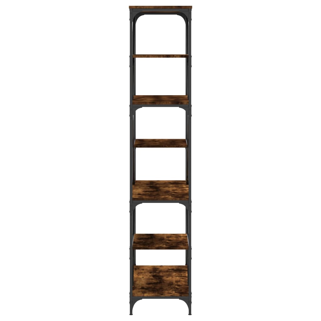 vidaXL Βιβλιοθήκη Καπνιστή Δρυς 91 x 36 x 176 εκ. Επεξεργ. Ξύλο/Ατσάλι