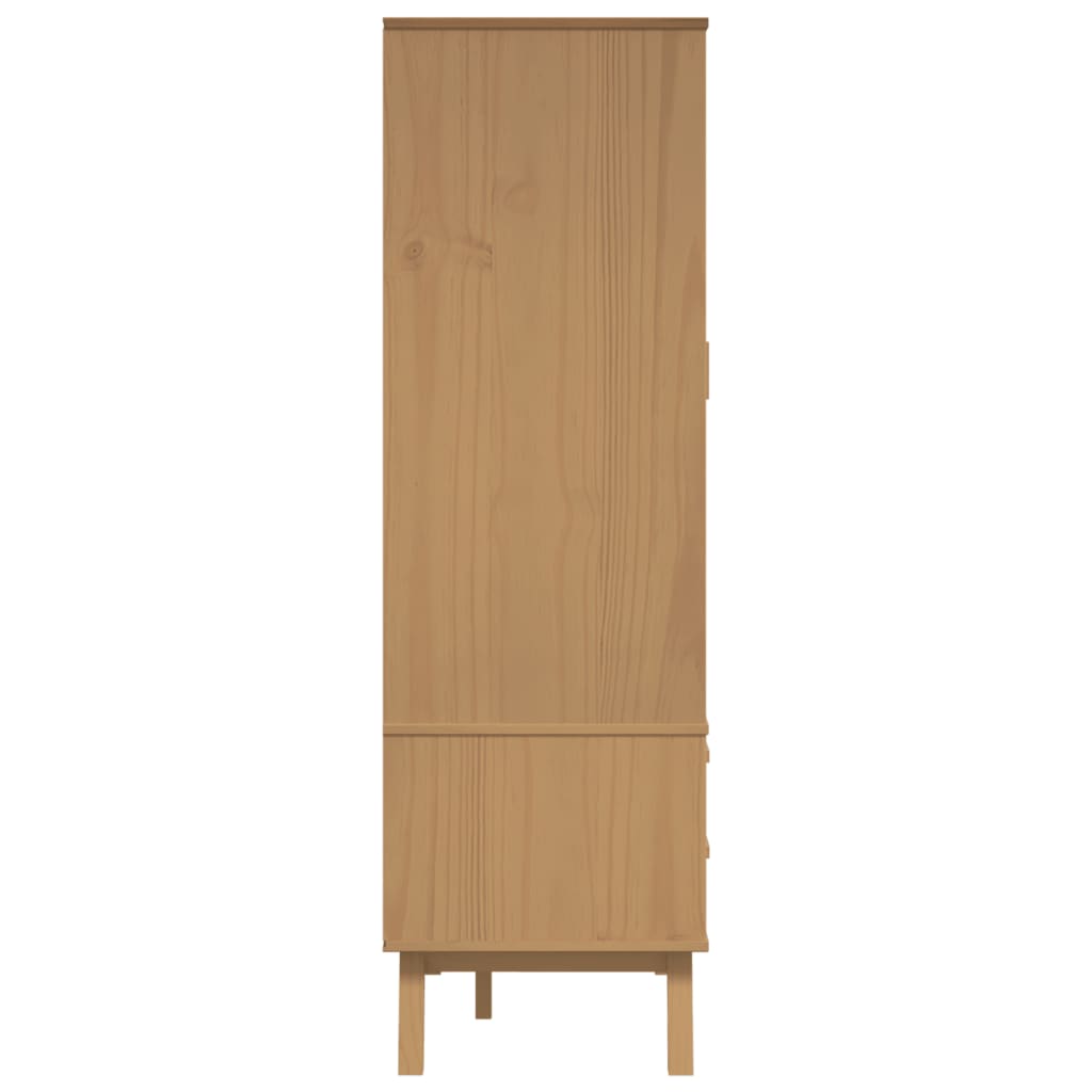 vidaXL Ντουλάπα OLDEN Καφέ 76,5 x 53 x 172 εκ. από Μασίφ Ξύλο Πεύκου
