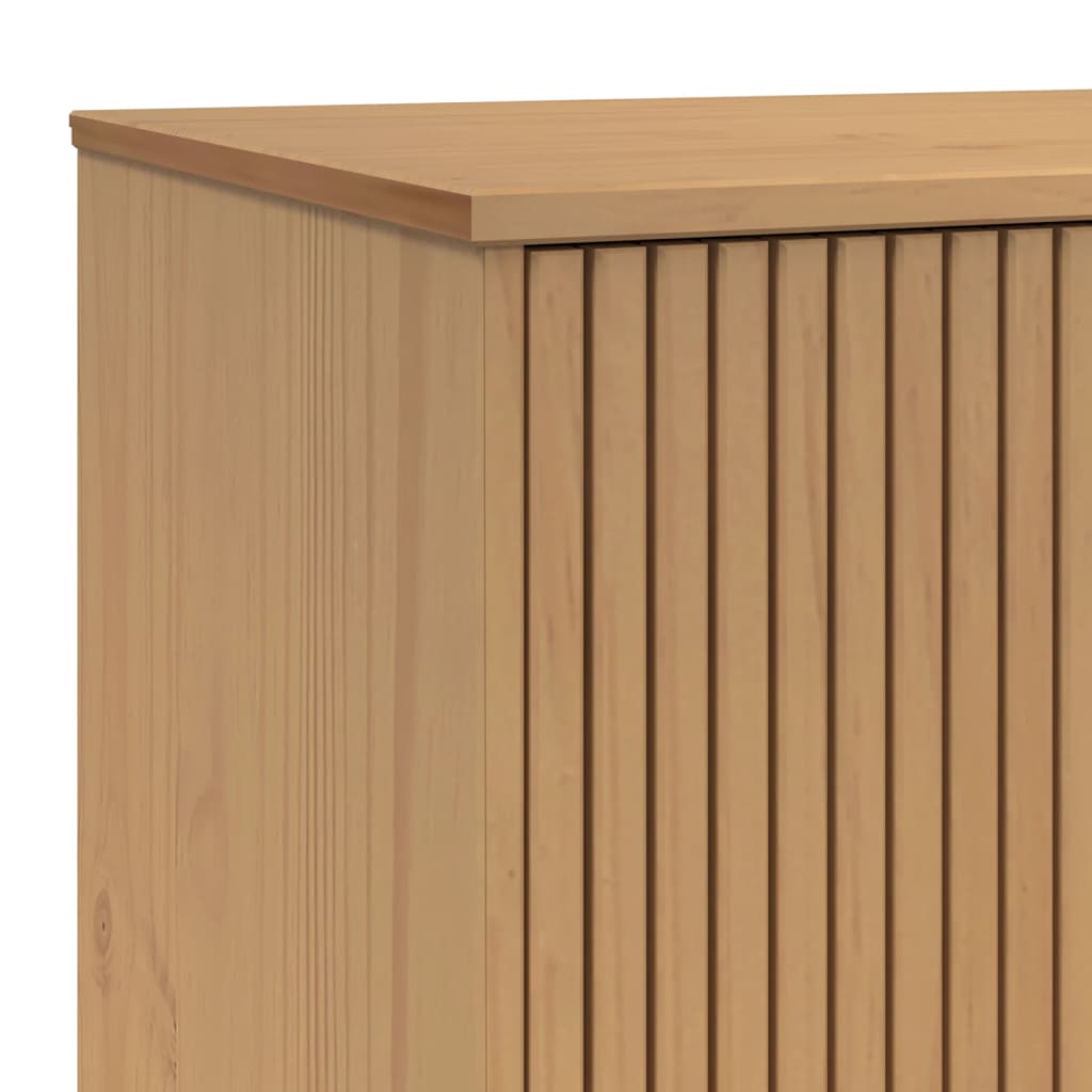 vidaXL Μπουφές OLDEN Λευκό & Καφέ 114x43x73,5 εκ. Μασίφ Ξύλο Πεύκου