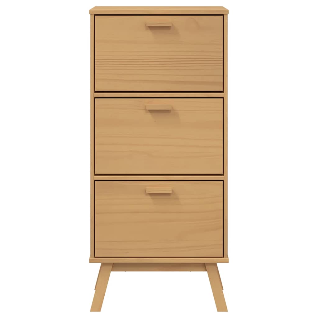 vidaXL Παπουτσοθήκη OLDEN Καφέ 55x35x120 εκ. από Μασίφ Ξύλο Πεύκου