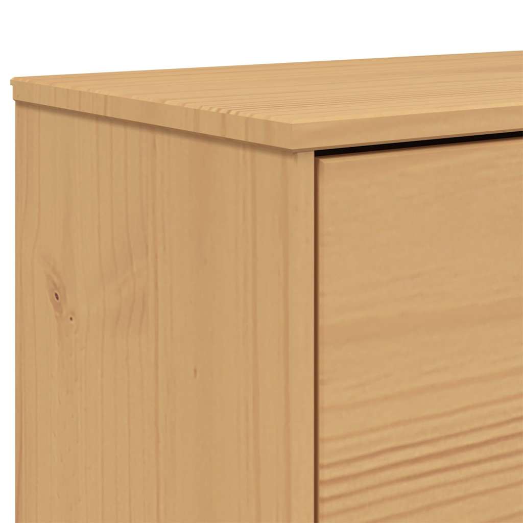 vidaXL Παπουτσοθήκη OLDEN Καφέ 55x35x120 εκ. από Μασίφ Ξύλο Πεύκου