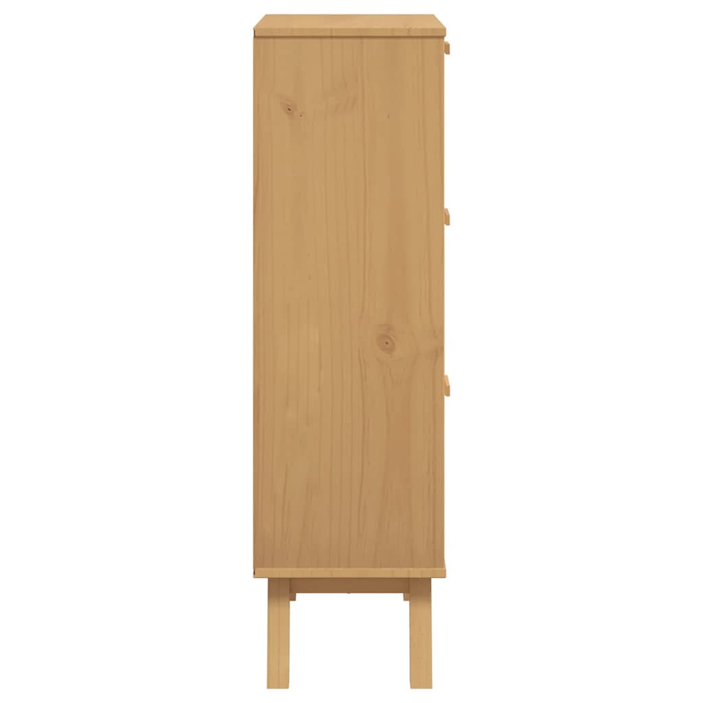 vidaXL Παπουτσοθήκη OLDEN Γκρι/Καφέ 55x35x120 εκ. Μασίφ Ξύλο Πεύκου