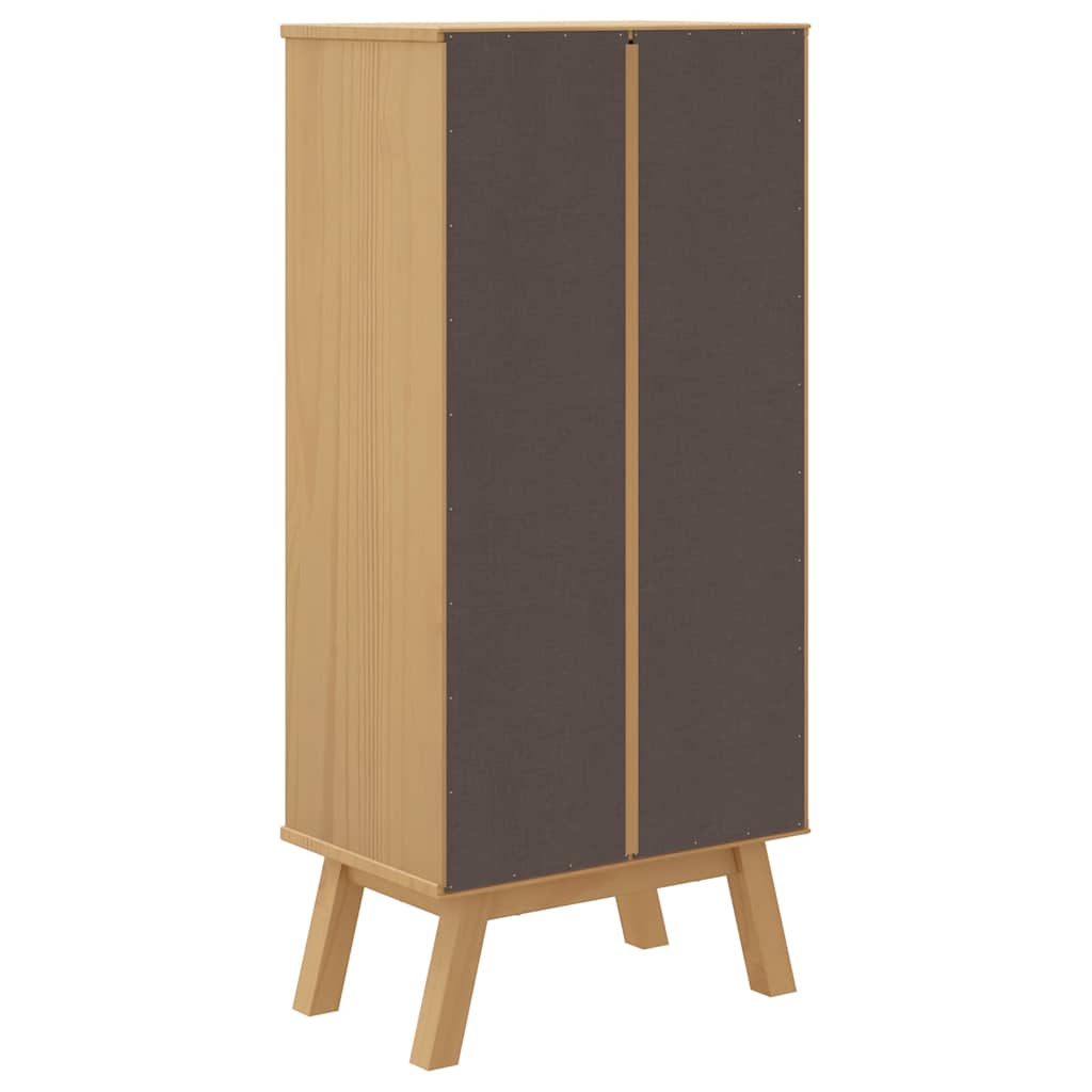 vidaXL Παπουτσοθήκη OLDEN Γκρι/Καφέ 55x35x120 εκ. Μασίφ Ξύλο Πεύκου
