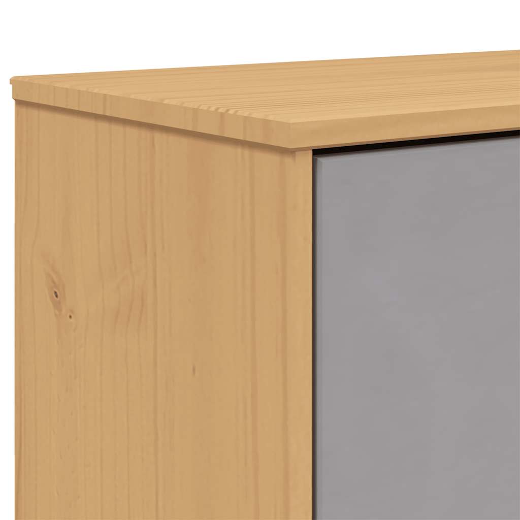 vidaXL Παπουτσοθήκη OLDEN Γκρι/Καφέ 55x35x120 εκ. Μασίφ Ξύλο Πεύκου