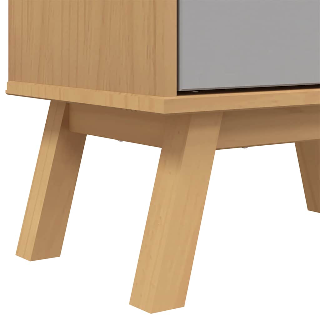 vidaXL Παπουτσοθήκη OLDEN Γκρι/Καφέ 55x35x120 εκ. Μασίφ Ξύλο Πεύκου