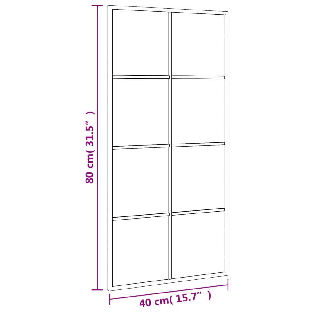 vidaXL Καθρέφτης Ορθογώνιος Μαύρος 40 x 80 εκ. από Σίδερο