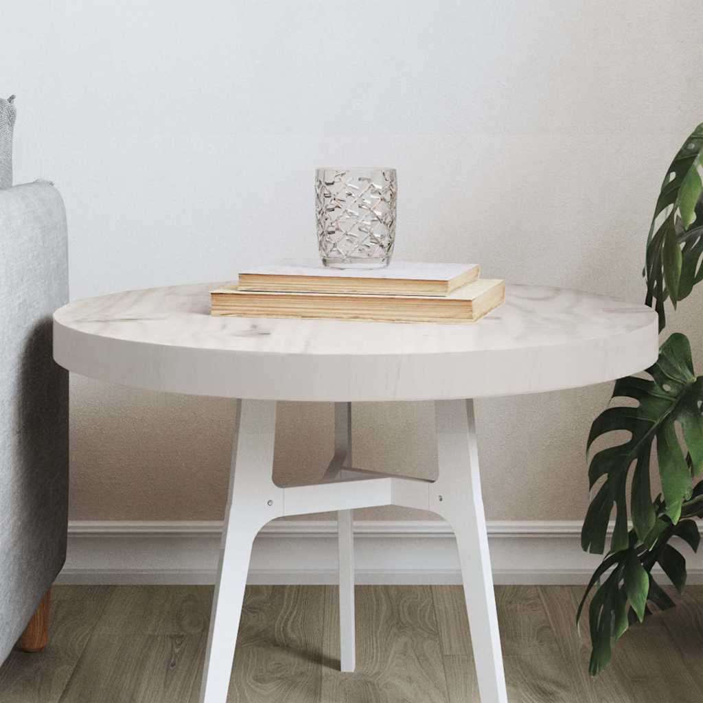 vidaXL Επιφάνεια Τραπεζιού Στρογγυλή Λευκή Ø50x3 εκ. Μασίφ Ξύλο Πεύκου