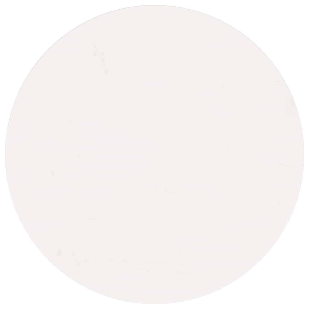 vidaXL Επιφάνεια Τραπεζιού Στρογγυλή Λευκή Ø60x3 εκ. Μασίφ Ξύλο Πεύκου