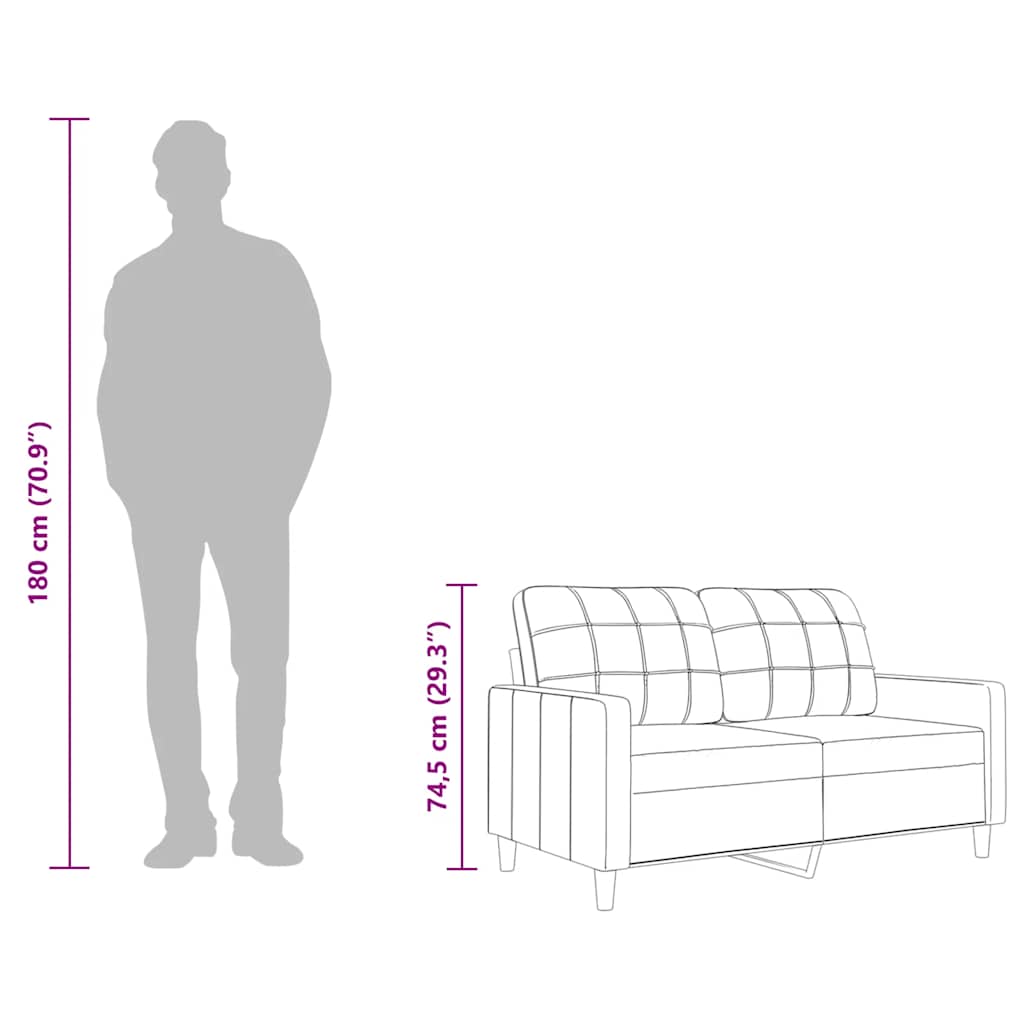 vidaXL Καναπές Διθέσιος Ανοιχτό Γκρι 120 εκ. Υφασμάτινος