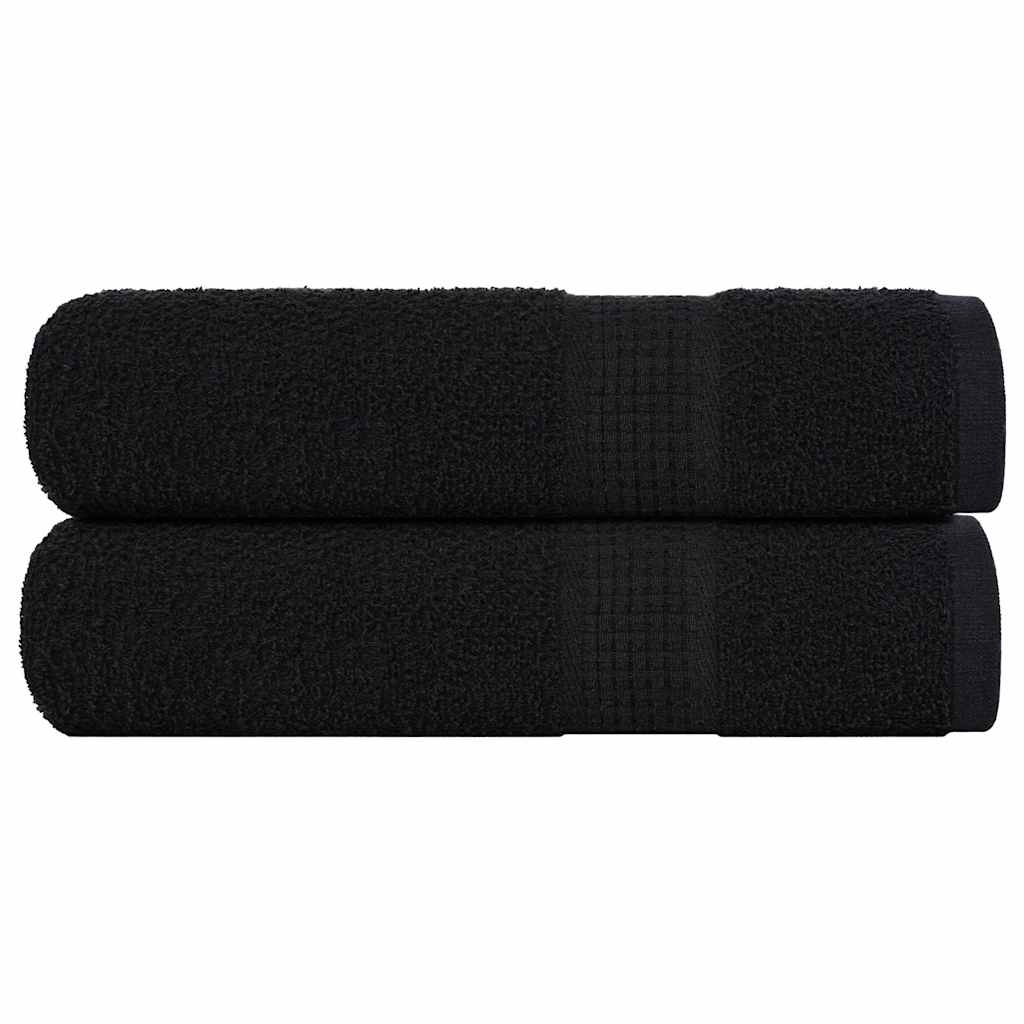 vidaXL Πετσέτες μπάνιου 2 Τεμ Μαύρο 100x150 εκ. 360 γρ/μ² 100% Βαμβ.