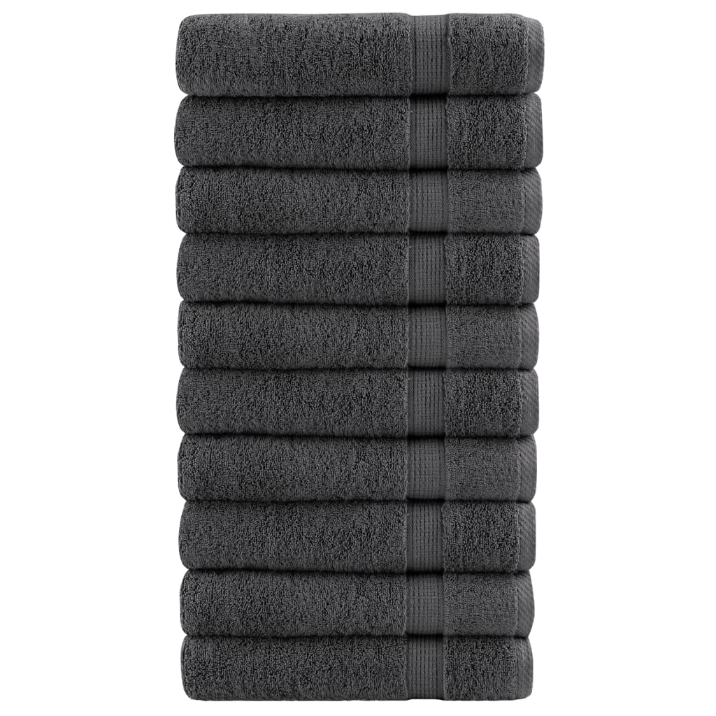 vidaXL Πετσέτες Μπάνιου Premium SOLUND 10 Τεμ Ανθρακί 70x140εκ 600gsm