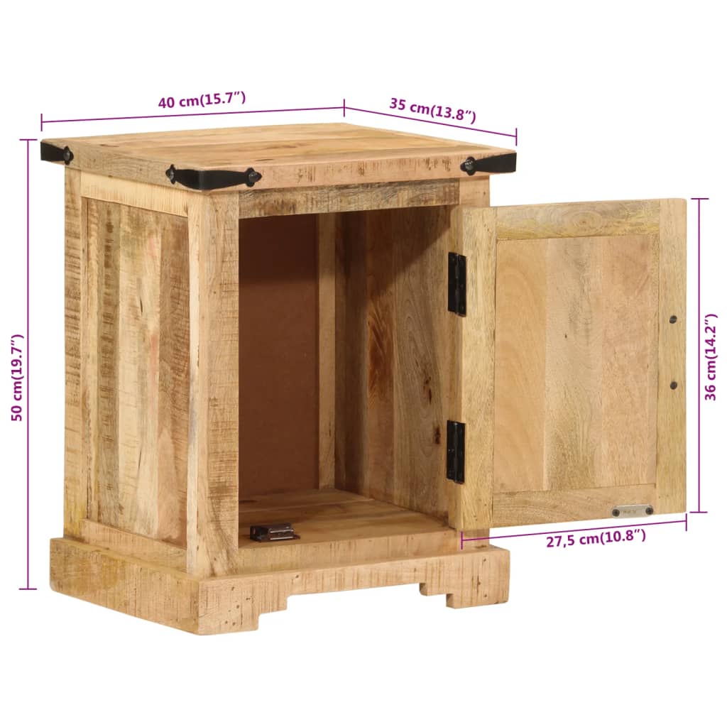 vidaXL Κομοδίνο 40 x 35 x 50 εκ. από Μασίφ Ξύλο Μάνγκο