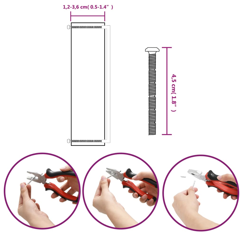 vidaXL Λαβές Ντουλαπιών 10 τεμ. Μαύρες 480 χιλ. από Ανοξείδωτο Ατσάλι