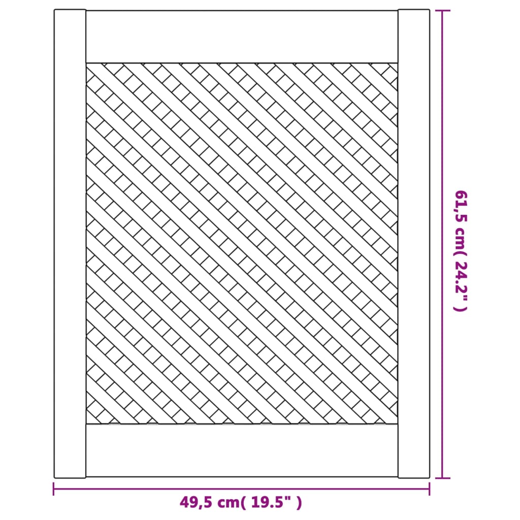 vidaXL Πορτάκια με Πλέγμα 2 τεμ. 49,5x61,5 εκ. από Μασίφ Ξύλο Πεύκου