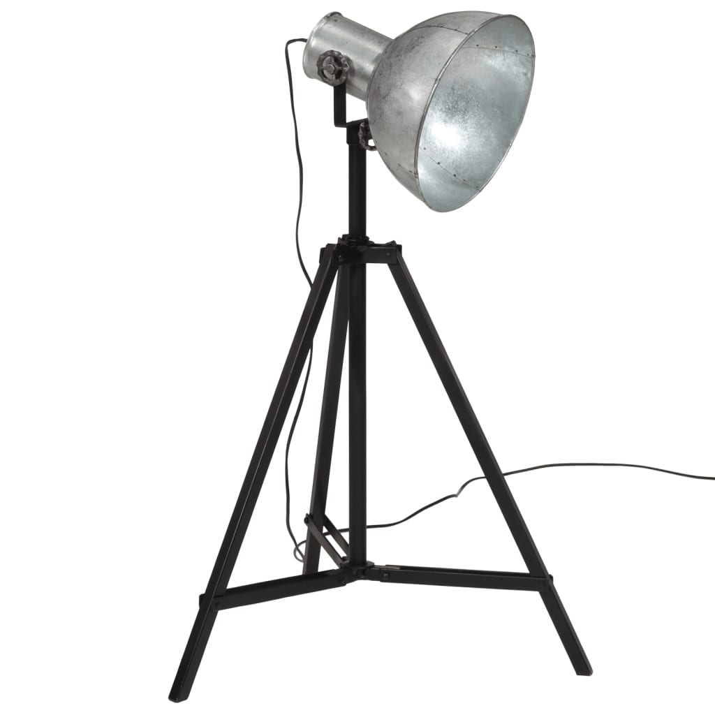 vidaXL Φωτιστικό Δαπέδου 25 W Vintage Ασημί 61x61x90/150 εκ. Ε27