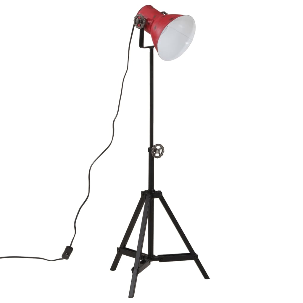 vidaXL Φωτιστικό Δαπέδου 25 W Αντικέ Κόκκινο 35x35x65/95 εκ. Ε27