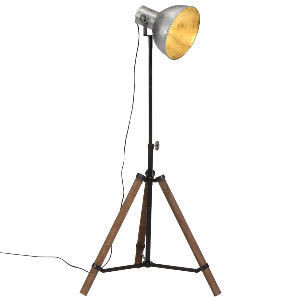 vidaXL Φωτιστικό Δαπέδου 25 W Vintage Ασημί 75x75x90-150 εκ. Ε27
