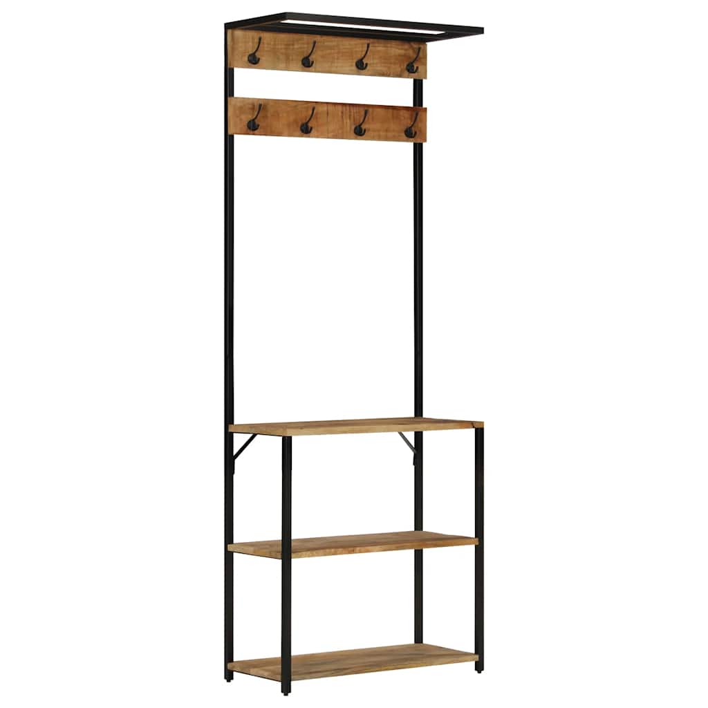 vidaXL Καλόγερος Χώρο Αποθ. Παπουτσιών 68x30x182 εκ Μασίφ Ακατ. Μάνγκο