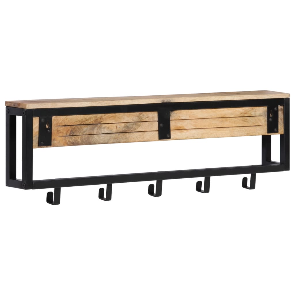 vidaXL Κρεμάστρα Ρούχων 87x10x27 εκ. Μασίφ Ακατέργαστο Ξύλο Μάνγκο