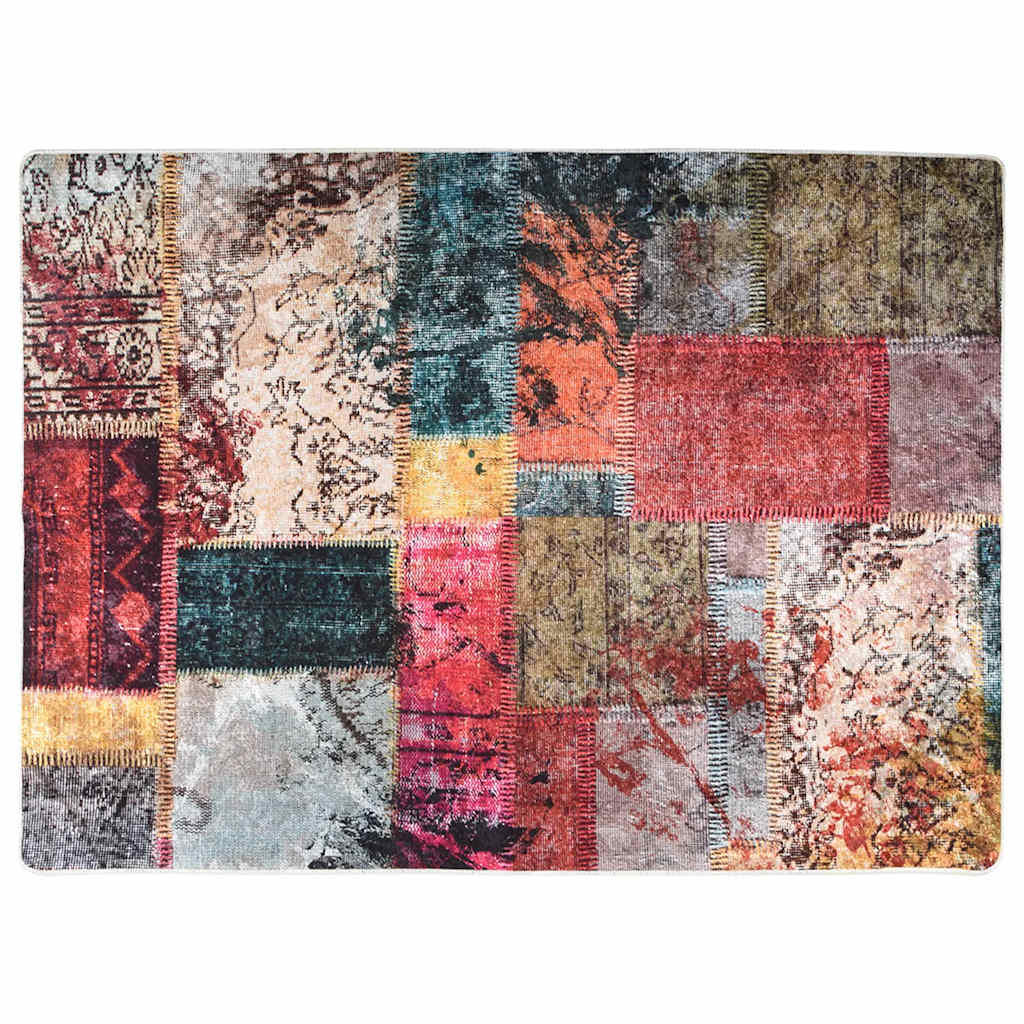 vidaXL Χαλί Πλενόμενο Αντιολισθητικό Patchwork Πολύχρωμο 150 x 230 εκ.