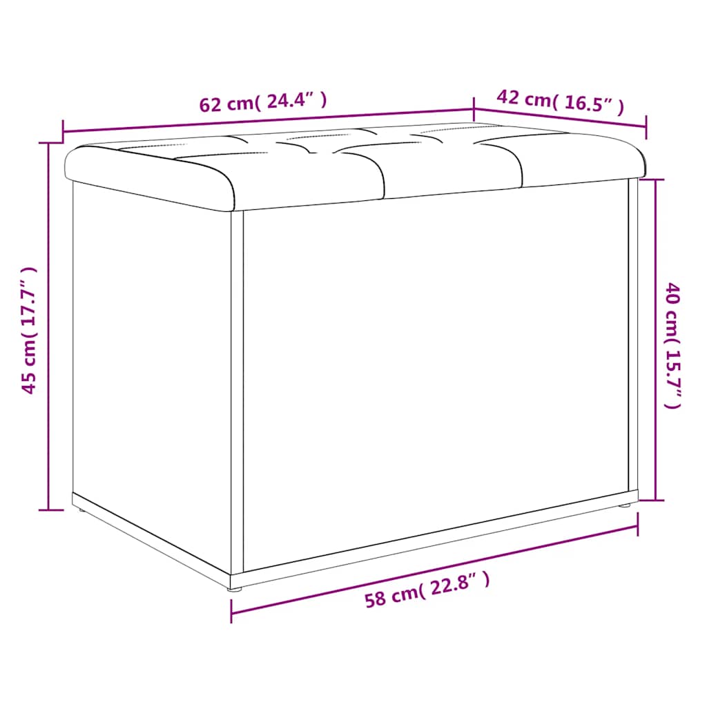 vidaXL Πάγκος Αποθήκευσης Λευκός 62x42x45 εκ. από Τεχνητό Ξύλο