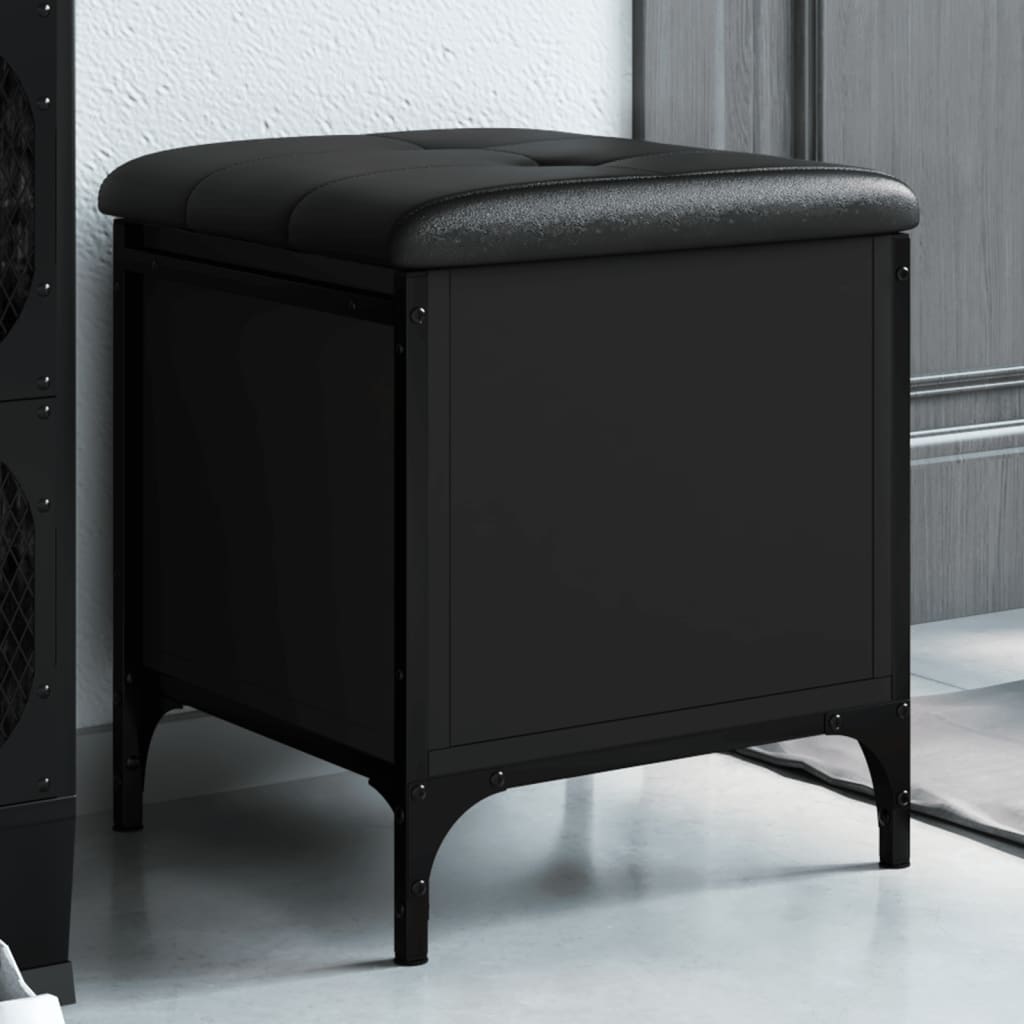 vidaXL Παγκάκι Αποθήκευσης Μαύρο 42x42x45 εκ. από Επεξεργασμένο Ξύλο