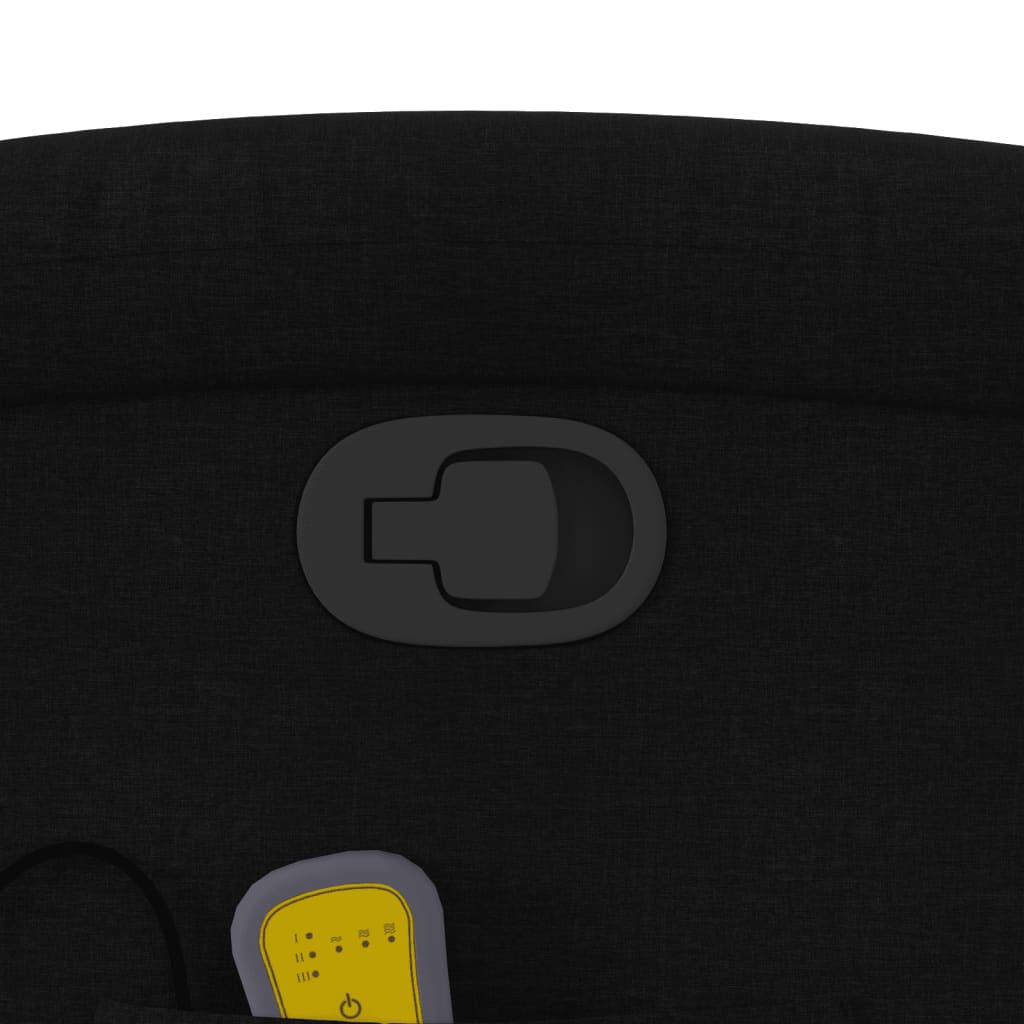 vidaXL Πολυθρόνα Μασάζ Ανακλινόμενη με Ανύψωση Μαύρη Υφασμάτινη