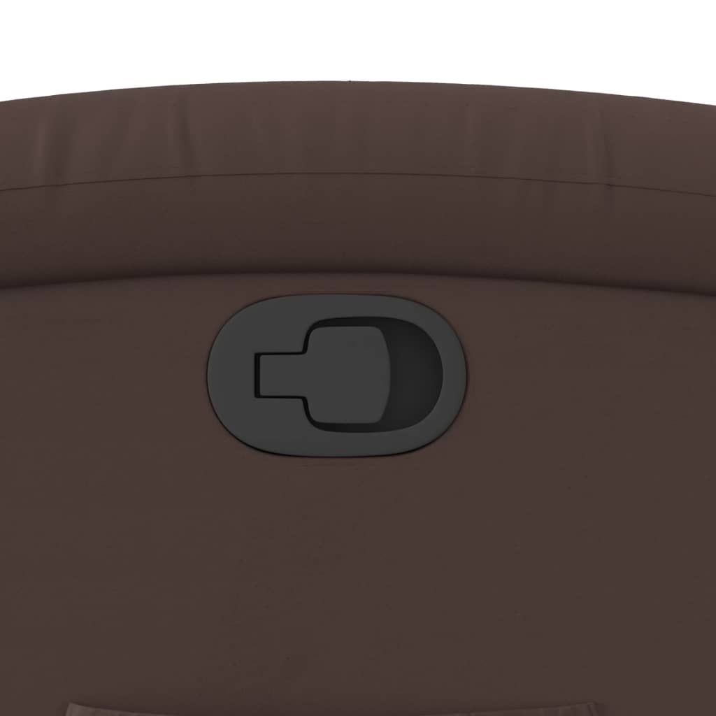 vidaXL Πολυθρόνα Μασάζ Ανακλινόμενη με Ανύψωση Γυαλ. Καφέ Συνθ. Δέρμα