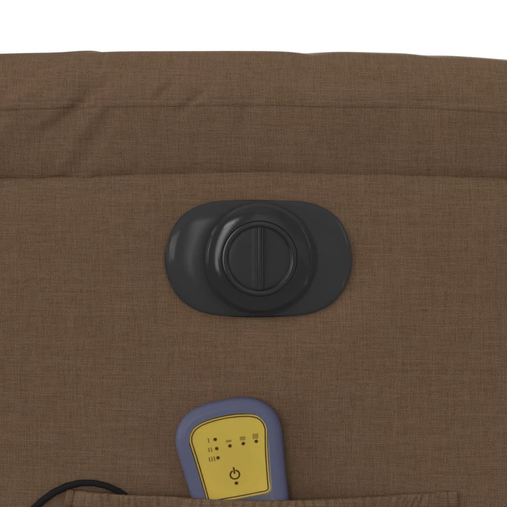 vidaXL Πολυθρόνα Μασάζ Ηλεκ. Ανακλινόμενη με Ανύψωση Καφέ Υφασμάτινη