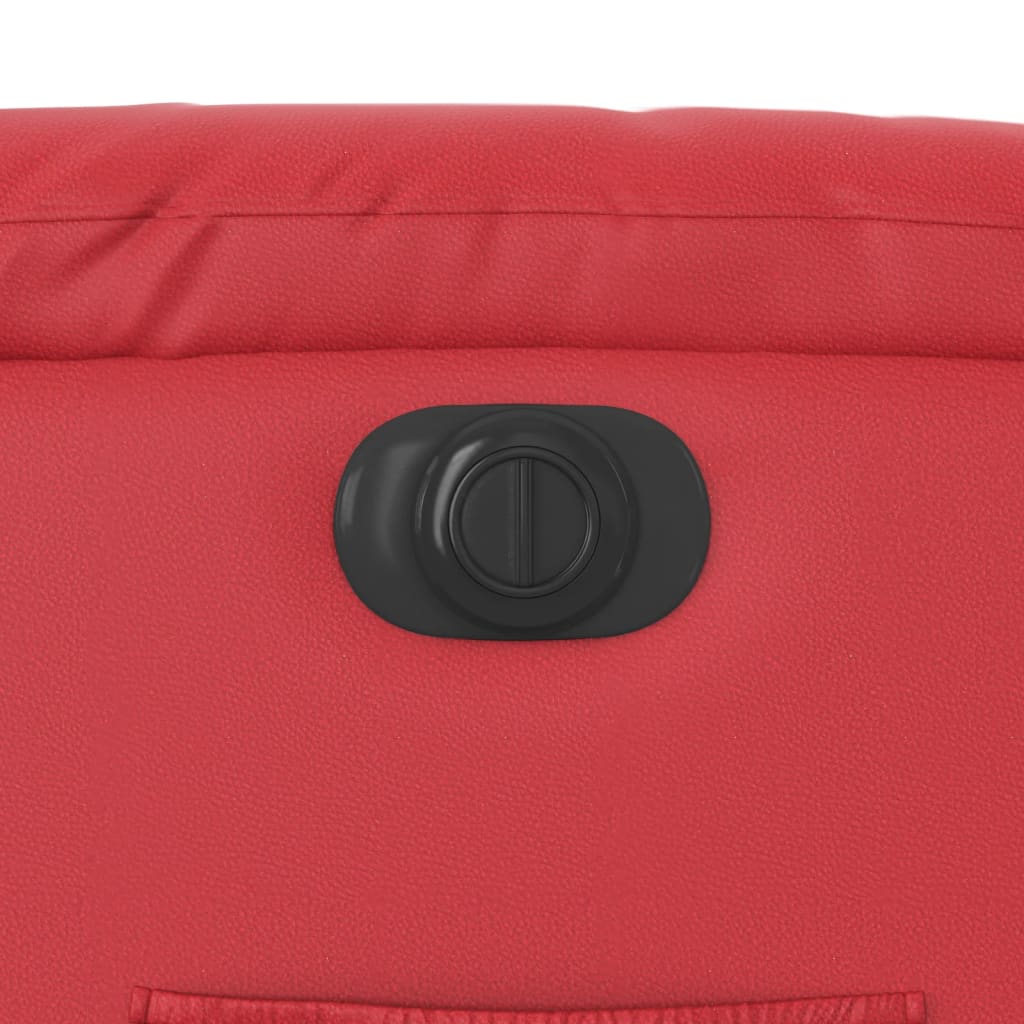 vidaXL Πολυθρόνα Ανακλινόμενη Ηλεκτρική Κόκκινη από Συνθετικό Δέρμα