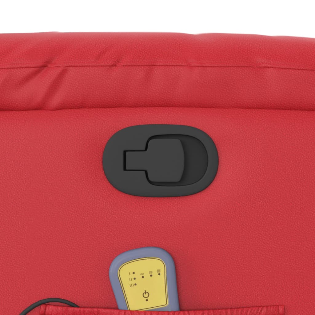 vidaXL Πολυθρόνα Μασάζ Ανακλινόμενη με Ανύψωση Κόκκινη Συνθετικό Δέρμα