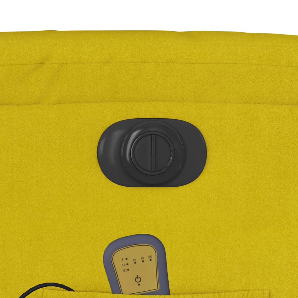 vidaXL Πολυθρόνα Μασάζ Ανακλινόμενη Ηλεκτρική Κίτρινη Βελούδινη