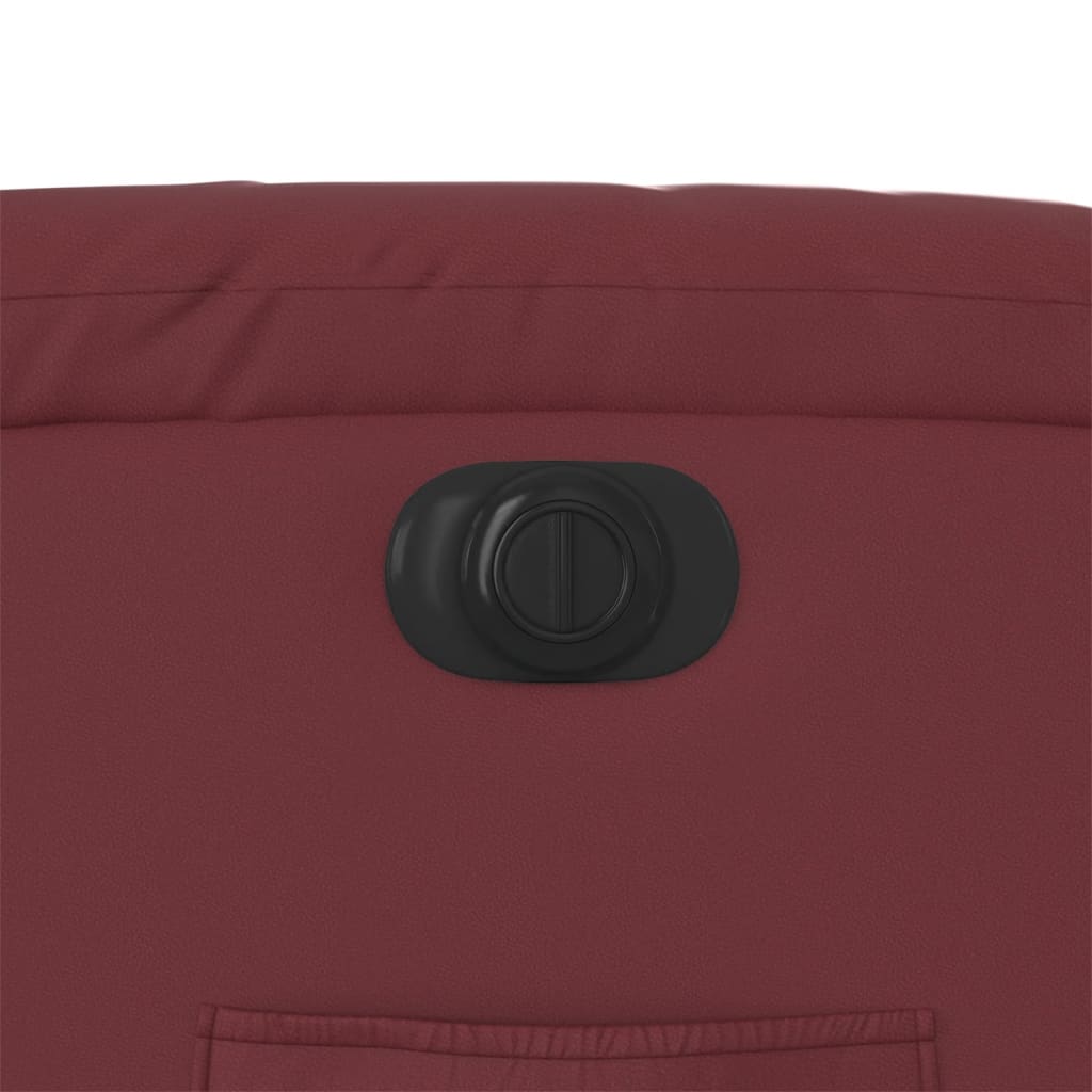 vidaXL Πολυθρόνα Ανακλινόμενη Ηλεκτρική Μπορντό Συνθετικό Δέρμα