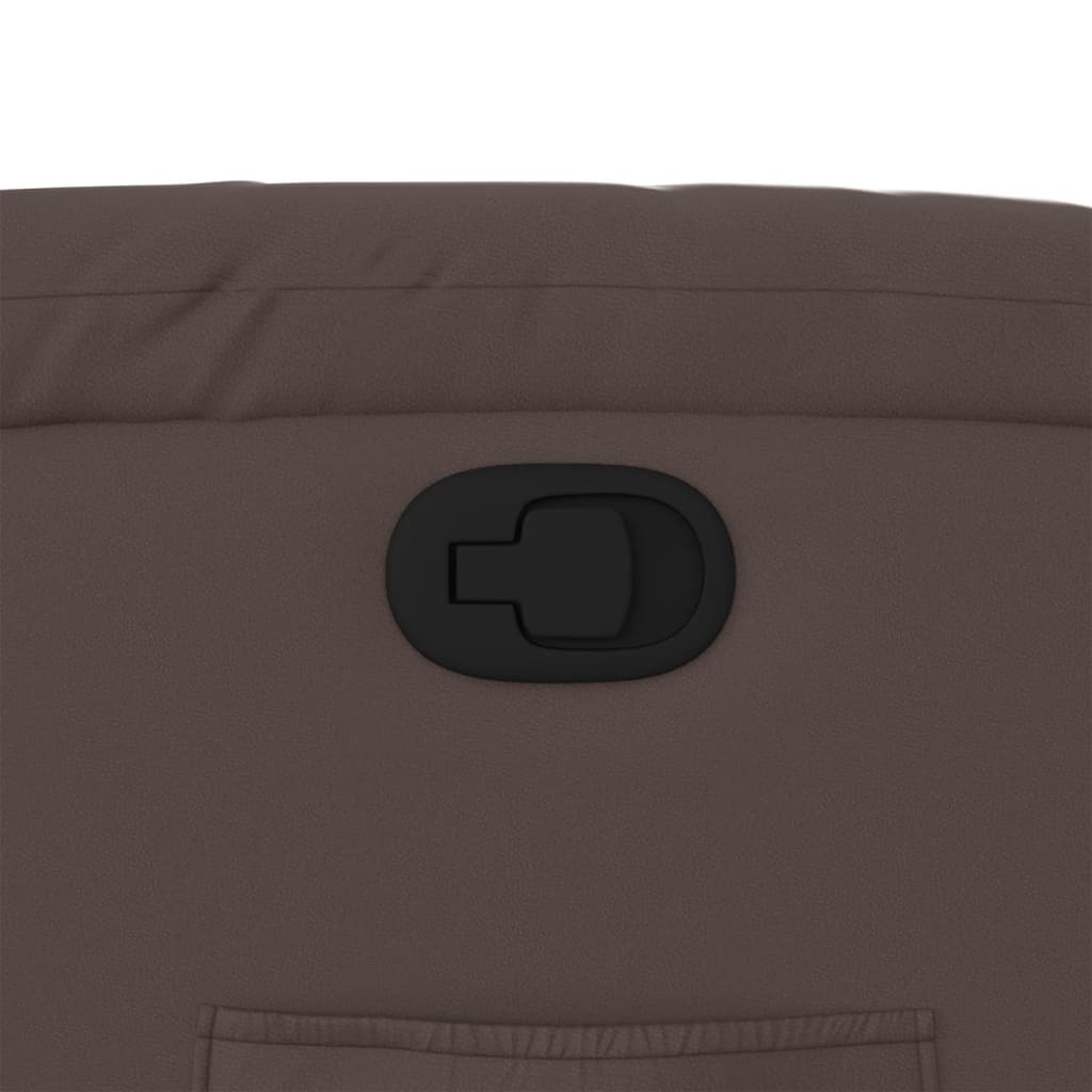 vidaXL Πολυθρόνα Μασάζ Ανακλινόμενη με Ανύψωση Γυαλ. Καφέ Συνθ. Δέρμα