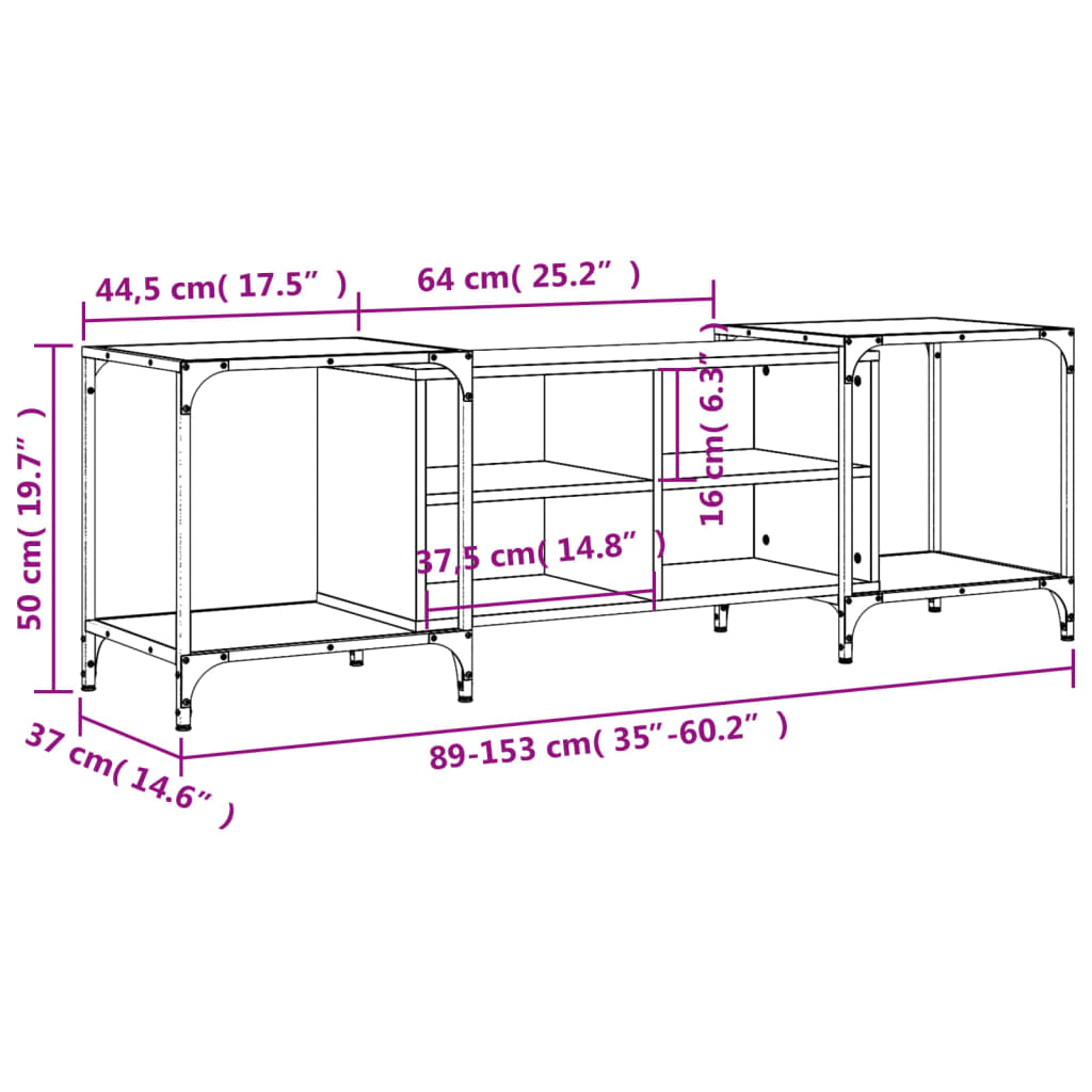 vidaXL Έπιπλο Τηλεόρασης Sonoma Δρυς 153x37x50 εκ. Επεξεργασμένο Ξύλο