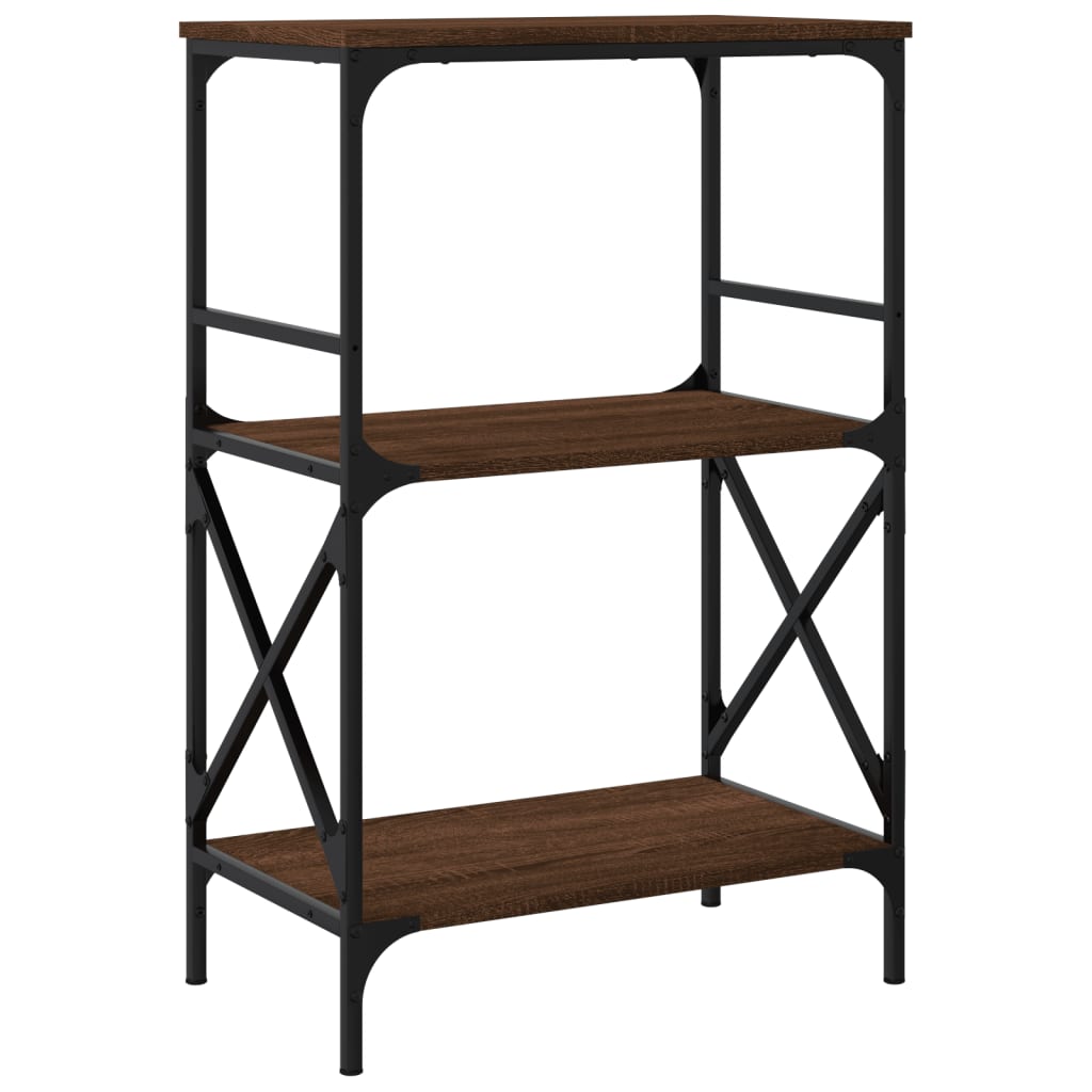 vidaXL Βιβλιοθήκη 3 Επιπέδων Καφέ Δρυς 59x35x90,5 εκ. Επεξεργ. Ξύλο