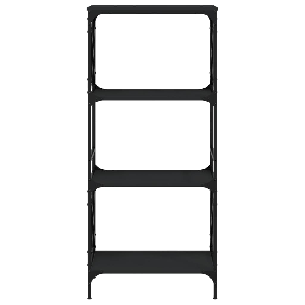 vidaXL Βιβλιοθήκη 4 Επιπέδων Μαύρη 59x35x132 εκ. Επεξεργασμένο Ξύλο